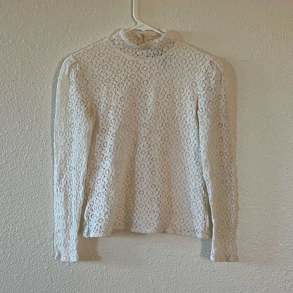 Banana Republic Lace Mock Neck